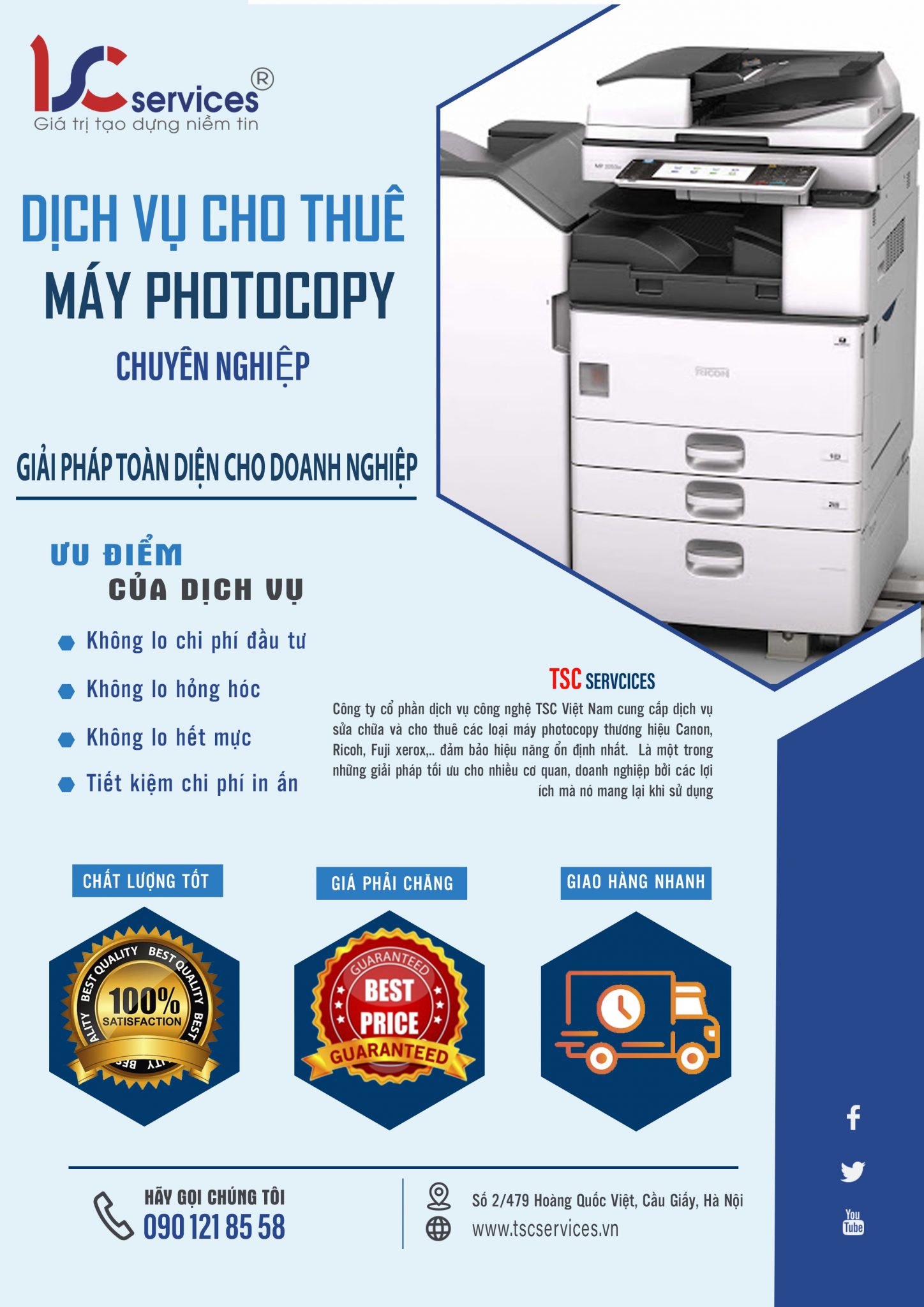 Dịch vụ cho thuê máy photocopy CÔNG TY CỔ PHẦN DỊCH VỤ CÔNG NGHỆ TSC